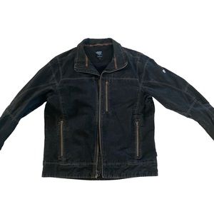 Mens KUHL “vintage patina dye” lightweight fleece lined jacket SIZE LARGE Black